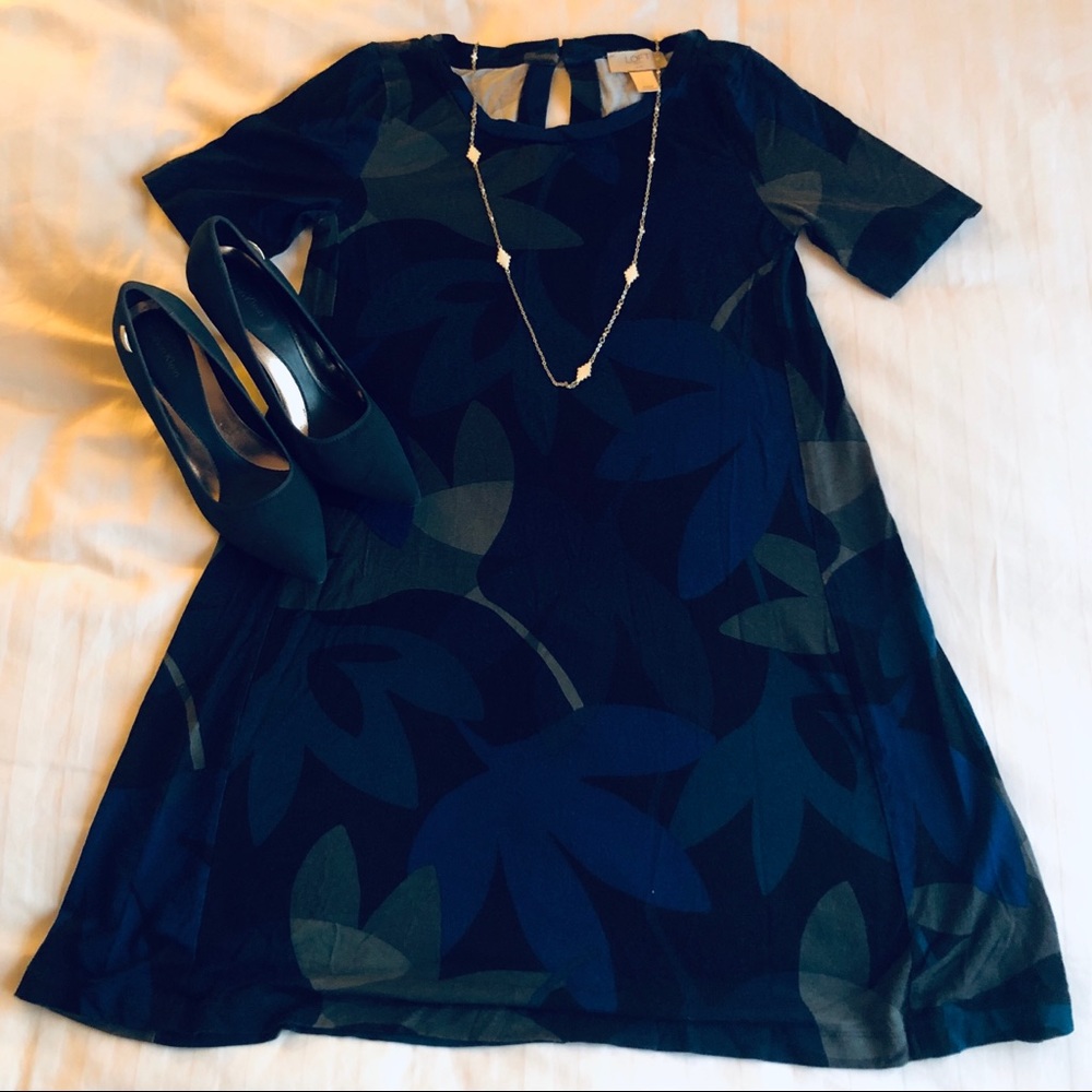 LOFT Factory | Petite | Fit & Flare | Navy Dress